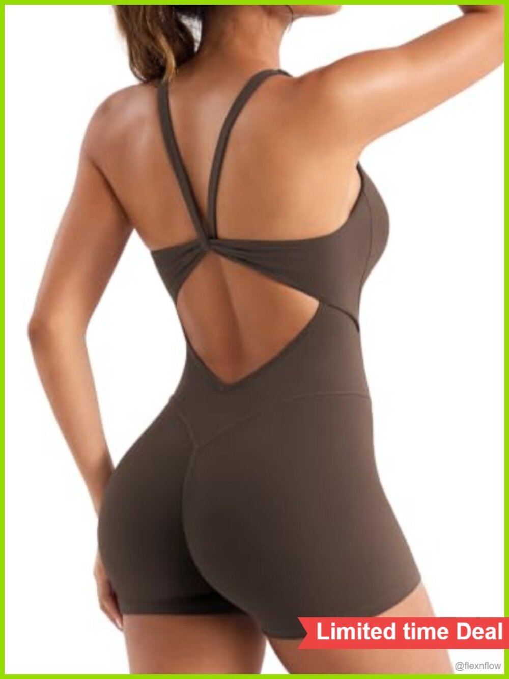Women's Sleeveless Backless Gym Jumpsuit Romper with Built-in Bra